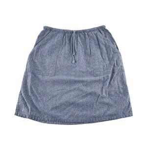 J. Jill Womens Light Blue Patterned Skirt Size Small Linen Blend‎ Elastic Waist